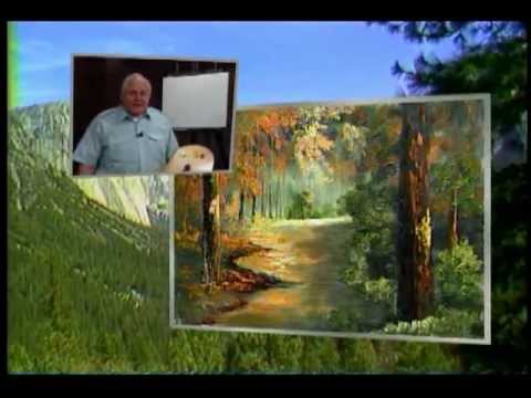 Bill Alexander paints a wonderful path in the forest part 1/3 wet on wet oil painting