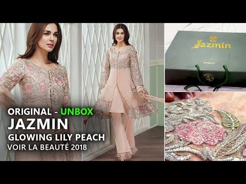 Jazmin Chiffon Collection 2018 - Unbox Glowing Lily Pakistani Branded Clothes Video