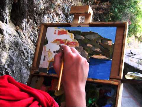 Karina Drogowska painting in Positano