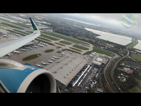 Aer Lingus Airbus A320neo Wet Takeoff from London Heathrow to Cork