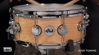 Video thumbnail for DW 14x5.5 Collector's Series Maple Snare Drum - Natural Lacquer (DRLC5514SSC-NM) by Memphis Drum Shop
