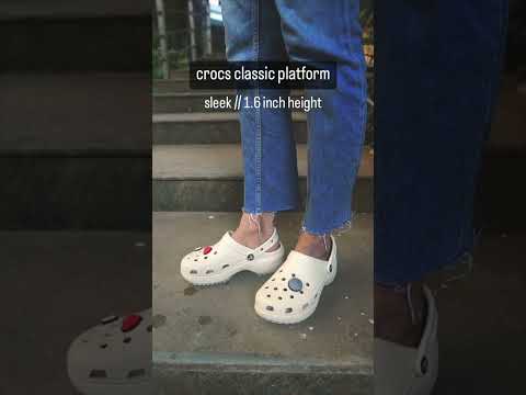 difference between crocs classic platform & classic crush clogs ???? [on feet / height comparison]