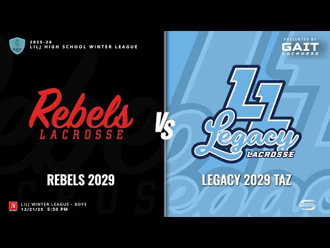 LILJ Winter League - Boys - JV Lacrosse | Rebels 2029 vs. Legacy 2029 Taz