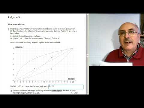 Mathematik Matura Sept 2020 Aufgabe 5a) PFLANZENWACHSTUM