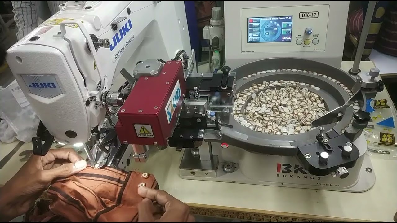 JUKI LK 1903BNS with Automatic Button Feeder Machine