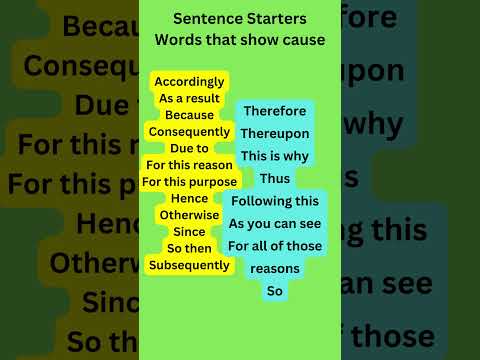 Sentence Starters | Words that show cause #learnenglish