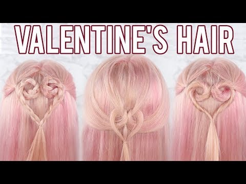 Valentine's Day Hair Tutorial | 3 Half up Heart...