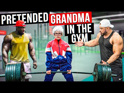 CRAZY GRANDMOTHER shocks PEOPLE in the gym Prank #1 | Aesthetics in Public