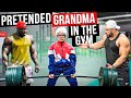 CRAZY GRANDMOTHER shocks PEOPLE in the gym Prank #1 | Aesthetics in Public