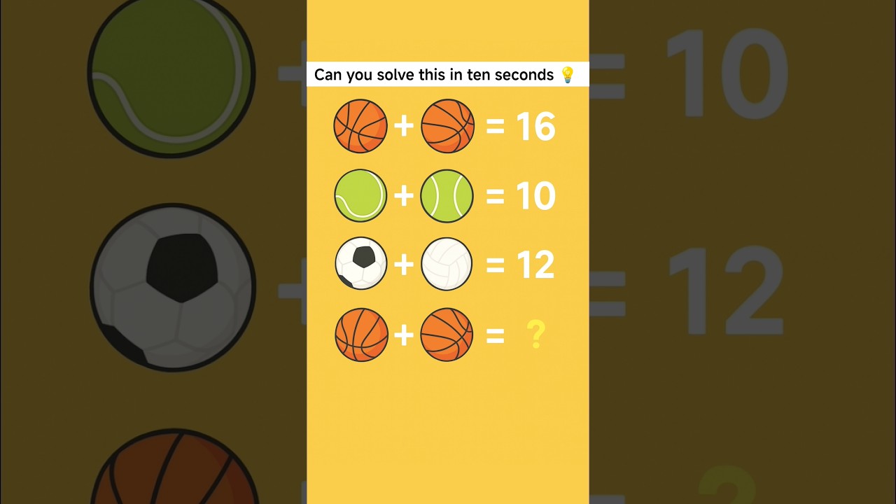 🏀⚽ Can You Solve This Puzzle in 10 Seconds? ⏱ | Brain Teaser #Shorts