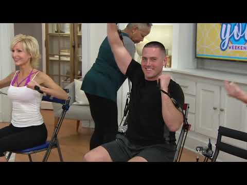 Chair Gym Workout with 3 Levels of Resistance and 5 DVDs on QVC