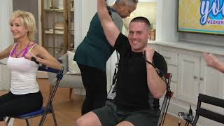 Chair Gym Workout with 3 Levels of Resistance and 5 DVDs on QVC