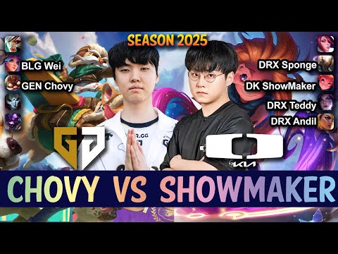 GEN Chovy vs DK ShowMaker - Chovy CORKI vs ShowMaker ZOE Mid - Patch 25.08 KR Ranked | lolrec