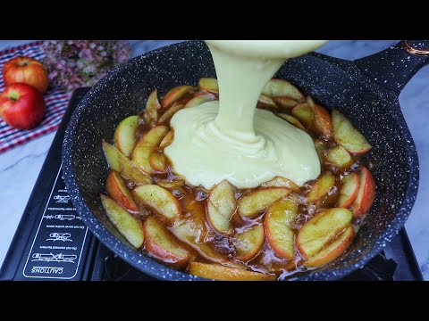 World's Best Apple Cake In Frying Pan! No Oven 💯 Apple Pie- Upside Down Apple Cake Recipe