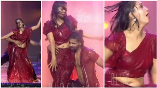 Actress Neha Gowda hot rain dance rare saree navel