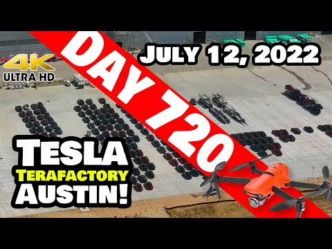MODEL Ys ARE STREAMING OUT OF GIGA TEXAS! - Tesla Gigafactory Austin 4K  Day 720 - 7/12/22 - Tesla