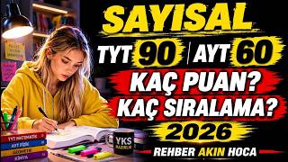 TYT 90 AYT 60 net sayısal kaç puan? 2026 yks Hacettepe hemşirelik netl
