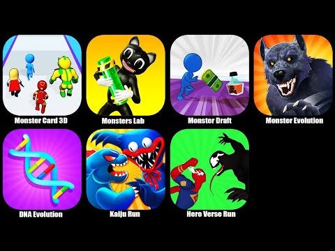 Monster Card 3D,Monsters Lab,Monster Draft,Monster Evolution,DNA Evolution,Kaiju Run,Hero Verse Run
