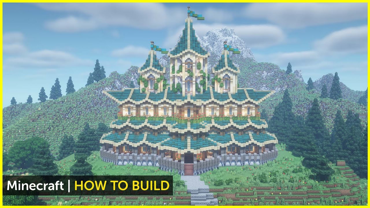 Minecraft Elven Castle Tutorial Minecraft Builders