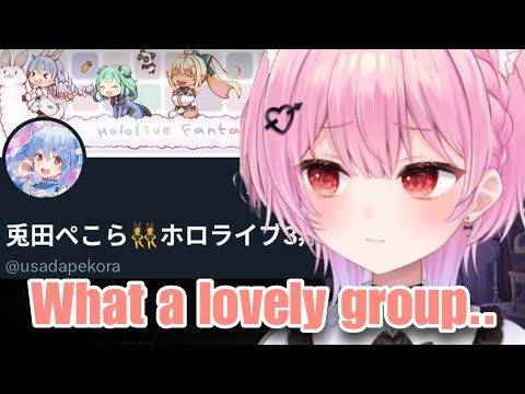 Mikeneko When She Finds Out Rushia Is in Pekora & Noel's Twitter Headers