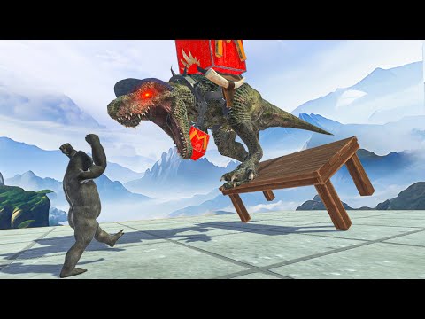 PRIMATE NEIGHBORS Attack DELIVERY T REX - Animal Revolt Battle Simulator
