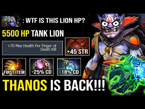 THANOS IS BACK!! 5500 HP Super Tank Lion 22 Finger Stack + First ITEM Midas Solo Mid Carry DotA 2