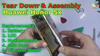 Huawei Honor 5x Tear Down, Parts View & Assembly