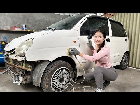 18-Year-Old Genius Girl Restores Daewoo Matiz Body and Changes Its Color!