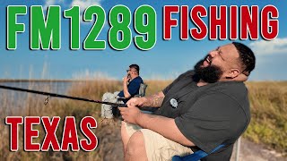 Fishing under a bridge on FM 1289 in Port Lavaca Texas