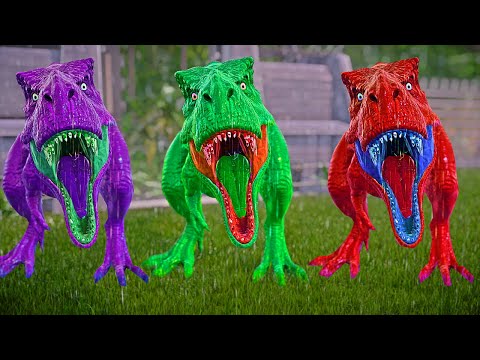 Tyrannosaurus Rex Color Pack vs ULTIMASAURUS Breakout & Fight Dinosaurs Fighting - JWE