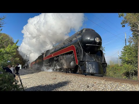Norfolk & Western Class J No. 611 Steam Train Cruising Uphill @ Augusta Springs, Virginia (10/3/25)
