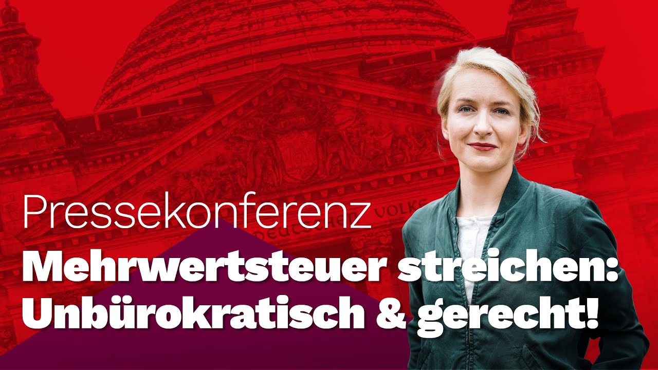 Mehrwertsteuer abschaffen! Pressekoferenz mit Ines Schwertdtner