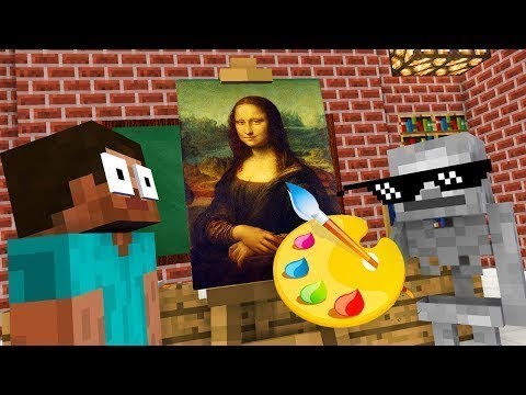 Monster School : FUNNY DRAWING Challenge - Minecraft Animation