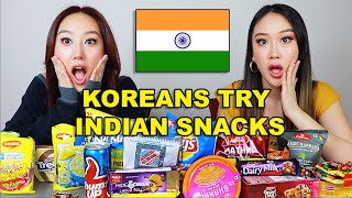 KOREAN SISTERS TRY INDIAN SNACKS FOR THE FIRST TIME! 😮