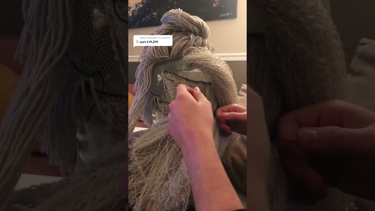 #diy Reply to @skyy.gemini Part 2 is out! Yarn Wig is complete! #yarnwig #wigtok