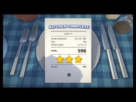 [Overcooked: Level 1-3] 2-Player Score: 598