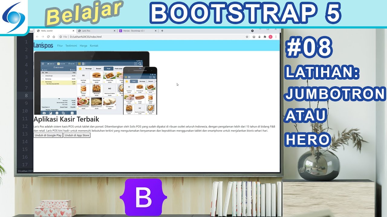 Latihan Membuat Jumbotron atau Hero – Belajar Bootstrap 5 #08