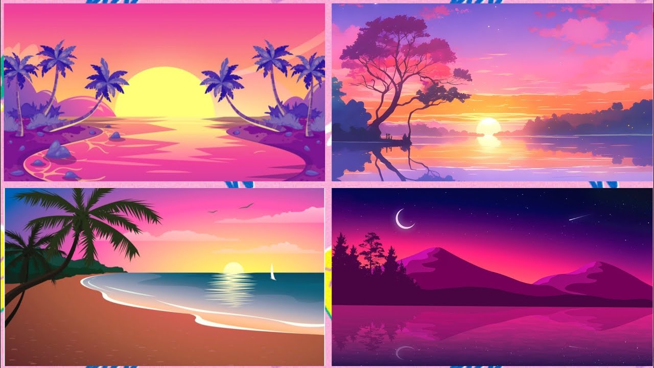 Sunset At Beach Art | Night Beach Wallpapers @Nature Beautiful Wallpapers