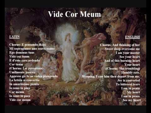 Vide Cor Meum - original libretto in Italian / latin with translation.