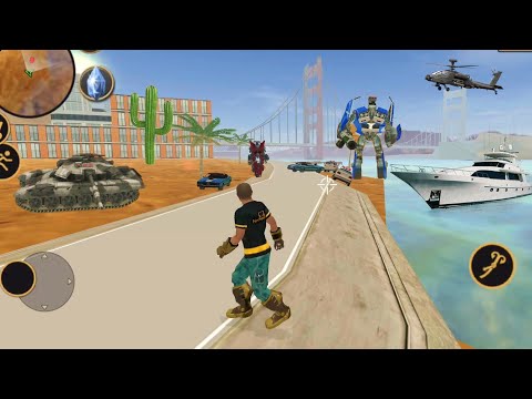 Vegas Crime Simulator (Vegas Hero Fight Alien Robot Ship) Robots in Sea Level - Android Gameplay HD