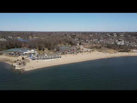 Weed Beach in Darien, CT, view from Long Island Sound