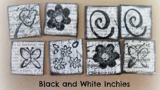 how to make mixed media inches - Black and White