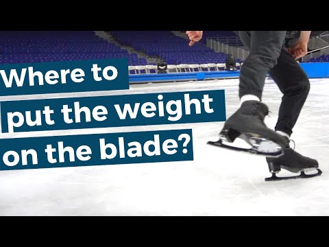 Where should your weight be during Crossovers on ice?