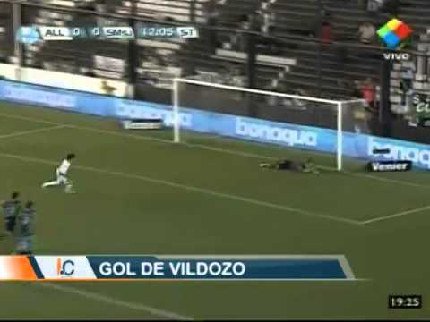 Gol de Ángel Vildozo. All Boys 1 San Martín 0. Torneo Final 2013 (Infobae.com)