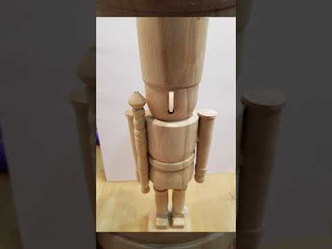 Nutcracker smoker made of beech Woodturning Nussknacker Räuchermännchen aus Buche Drechseln