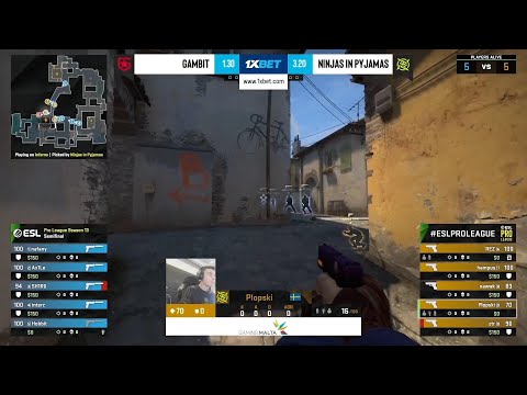 EZZ COMEBACK!! SEMI FINAL!!   NIP vs Gambit  CSGO ESL Pro League   HIGHLIGHTS !!!