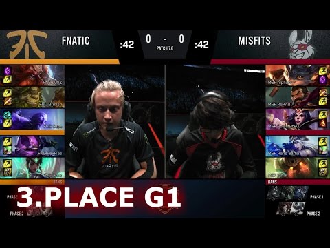 Fnatic vs Misfits | Game 1 for 3rd Place S7 EU LCS Spring 2017 PlayOffs | FNC vs MSF G1 1080p