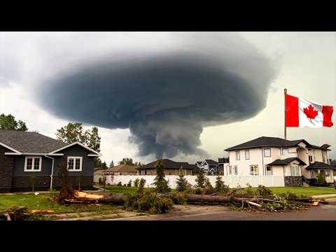 CHAOS in Canada!🌪️ Massive Tornado Strikes Saskatchewan as Storms Hit Manitoba, Causing Major Damage