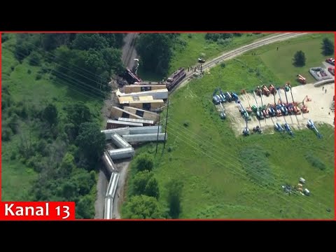 Un tren se descarriló en Wisconsin, dejando tres heridos y derramando combustible diésel.