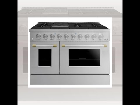 Forte 48" Stainless Steel Freestanding Gas Range 8 Sealed Burners